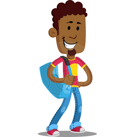 Casual African American Man Cartoon Vector Character AKA Gus