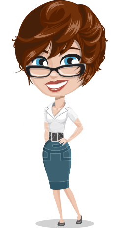 Girl with Short Hair Cartoon Vector Character AKA Cassie