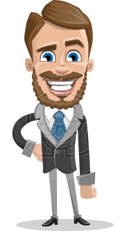 Elegant Businessman Cartoon Vector Character AKA Matt Charismatic