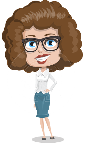 Woman with Curly Hair Cartoon Vector Character AKA Cindy