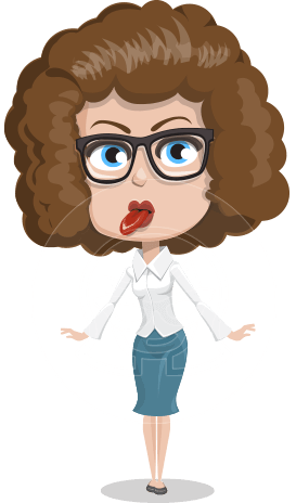 Woman with Curly Hair Cartoon Vector Character AKA Cindy