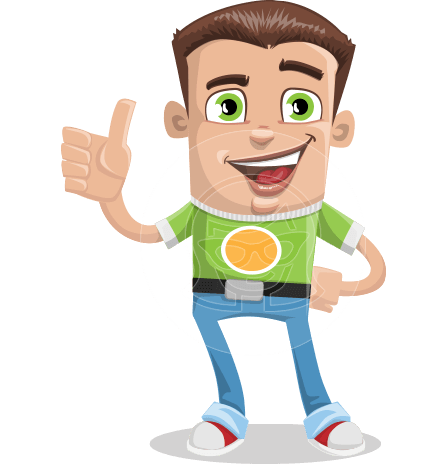 Funny Boy Cartoon Vector Character AKA Productive Tony