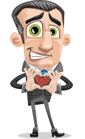 Funny Businessman Cartoon Vector Character AKA Frank