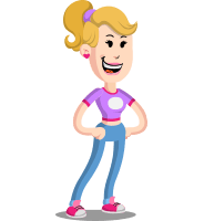 Flat Blonde Girl Cartoon Vector Character AKA Emma