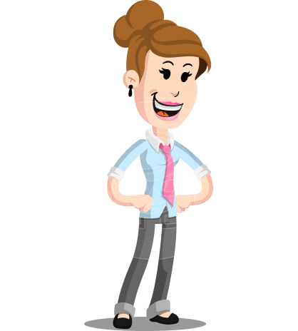 Flat Corporate Woman Cartoon Vector Character AKA Carrie