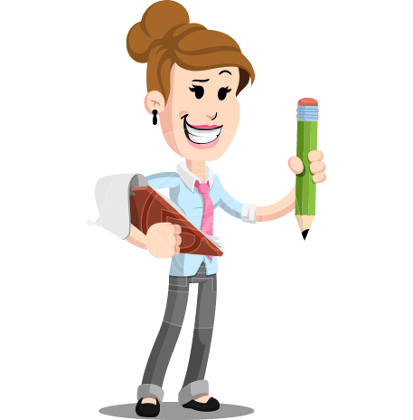 Flat Corporate Woman Cartoon Vector Character AKA Carrie