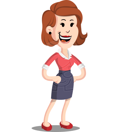 Flat Female Cartoon Vector Character AKA Masha Manners