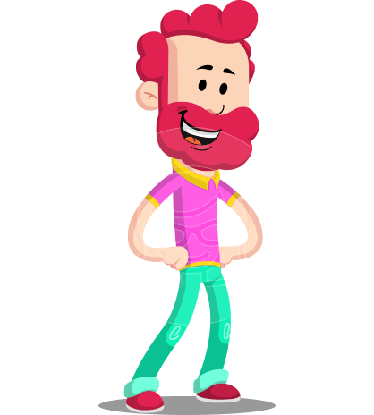 Flat Casual Male Cartoon Vector Character AKA Jasper Fresh