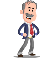 Flat Elderly Businessman Cartoon Vector Character AKA Fred Senior