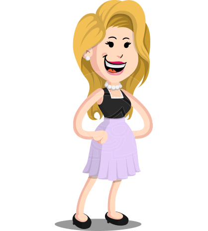Flat Casual Blonde Female Cartoon Vector Character AKA Fiona Girly