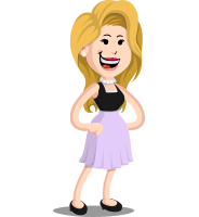 Flat Casual Blonde Female Cartoon Vector Character AKA Fiona Girly