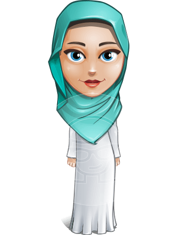 Cute Muslim Girl Cartoon Vector Character AKA Aida the Graceful