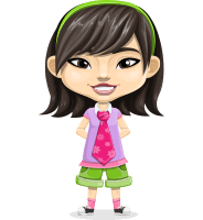 Asian School Girl Cartoon Vector Character AKA Ah Cy