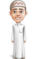 Cute Arab Boy Cartoon Vector Character AKA Hanif