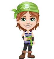 Little Pirate Kid Cartoon Vector Character AKA Eddie