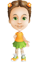Little Girl with Skirt Cartoon Vector Character AKA Little Missy Mia