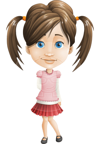 Elementary School Student Girl Cartoon Vector Character AKA Creative Jun