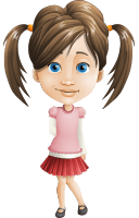 Elementary School Student Girl Cartoon Vector Character AKA Creative Jun