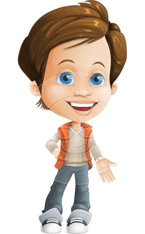 Playful Boy Cartoon Vector Character AKA Richie in Playground