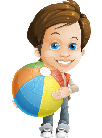 Playful Boy Cartoon Vector Character AKA Richie in Playground