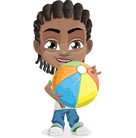 Cute African American Boy Cartoon Vector Character AKA Mason the Cool Boy