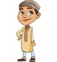 Muslim School Boy Cartoon Vector Character AKA Akeem