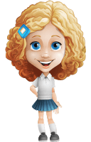 Little Blonde Girl with Curly Hair Cartoon Vector Character AKA Ella Sugarsweet