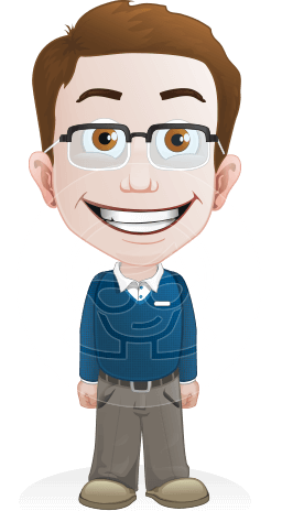 Smart Little Kid with Glasses Cartoon Vector Character AKA Marcus