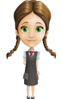 School Girl with Uniform Cartoon Vector Character AKA Viola