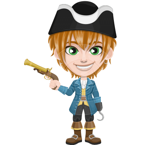Pirate Boy Cartoon Vector Character AKA Willy