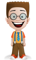 Little School Boy with Glasses Cartoon Vector Character AKA Nicholas