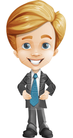 Business Kid Cartoon Vector Character AKA Sid