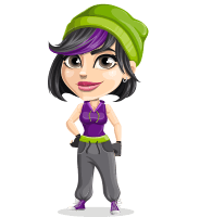 Female Hip Hop Dancer Cartoon Vector Character AKA Letty B