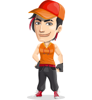 Male Dancer Cartoon Vector Character AKA Fudo
