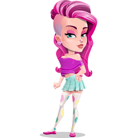 Teenage Girl Cartoon Vector Character AKA Magenta