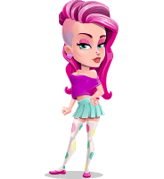 Teenage Girl Cartoon Vector Character AKA Magenta