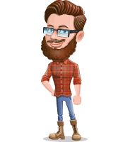 Cartoon Man dressed as Lumberjack Vector Character AKA Zander