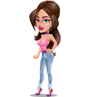 Attractive Young Woman Cartoon Vector Character AKA Alessia