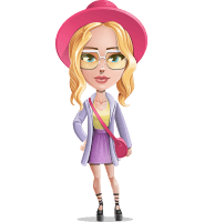 Stylish Girl Cartoon Vector Character AKA Fifi