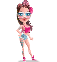 Tattoed Girl Cartoon Vector Character AKA Cindy