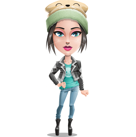 Cute Teenage Girl Cartoon Vector Character AKA Dixie