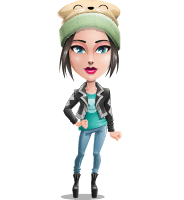 Cute Teenage Girl Cartoon Vector Character AKA Dixie