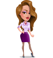 Pretty Girl with Long Hair Cartoon Vector Character AKA Pearl