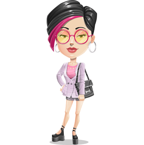 Hipster Girl Cartoon Vector Character AKA Milly