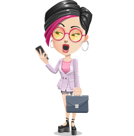 Hipster Girl Cartoon Vector Character AKA Milly