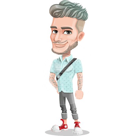 Attractive Man with Tattoos Cartoon Vector Character AKA Kane
