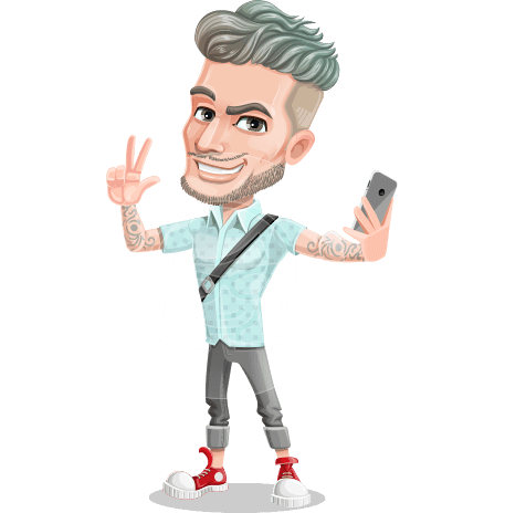Attractive Man with Tattoos Cartoon Vector Character AKA Kane