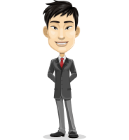 Corporate Asian Man Cartoon Vector Character AKA Feng Chen