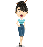Asian Woman Cartoon Vector Character AKA Ann Li
