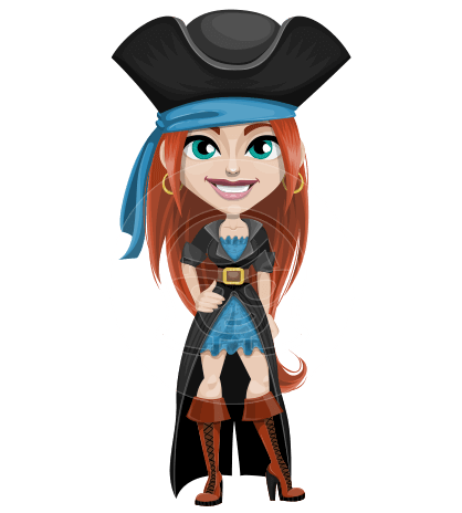 Woman Pirate Cartoon Vector Character AKA Brianna the Fearless